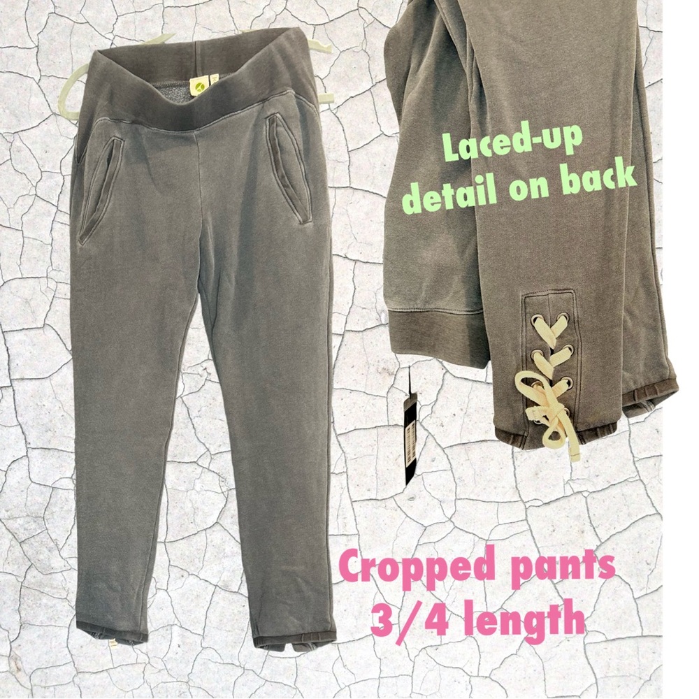 NWT Avocado BK Tie Charcoal Hoodie & Cropped Pant Set - XS - Picture 3 of 6